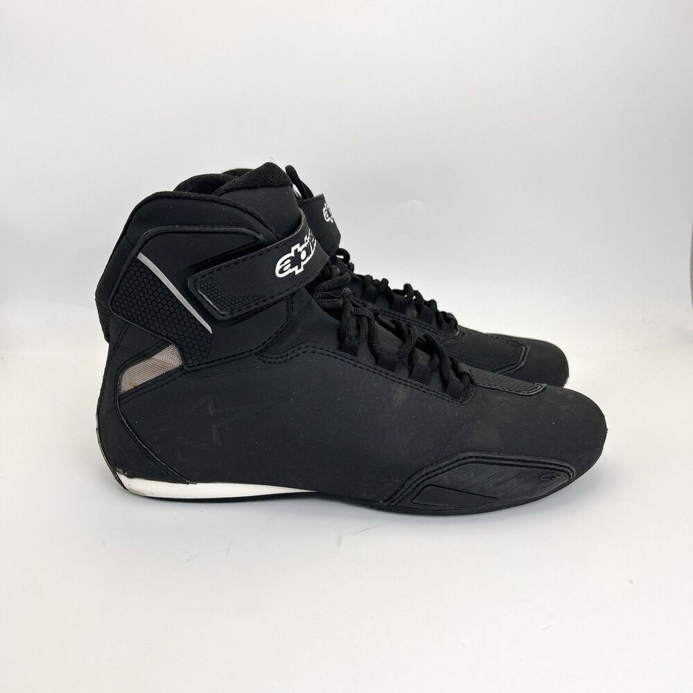 Alpinestars Sektor Vented Motorcycle Shoes Mens Sz US 8 EU 40.5 Black Worn/READ